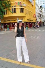 Áo gile phối dây linen tưng premium Cói Design