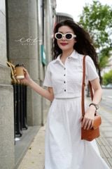 Set chân váy croptop Cotton Thêu Hoa Cói Design