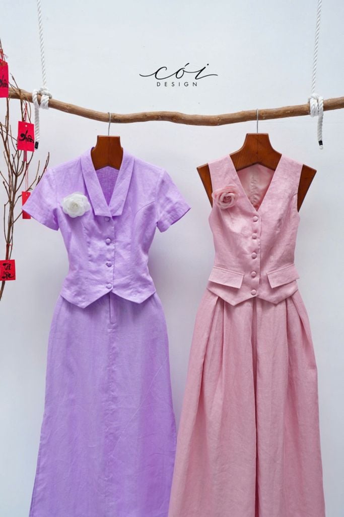 Chân váy xếp ly dáng dài Linen tưng premium Cói Design