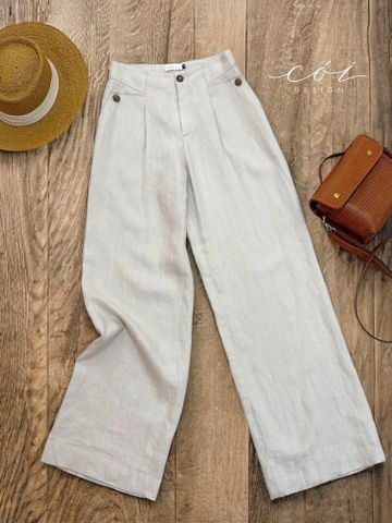 Quần suông túi mổ V cách điệu linen tưng premium Cói Design