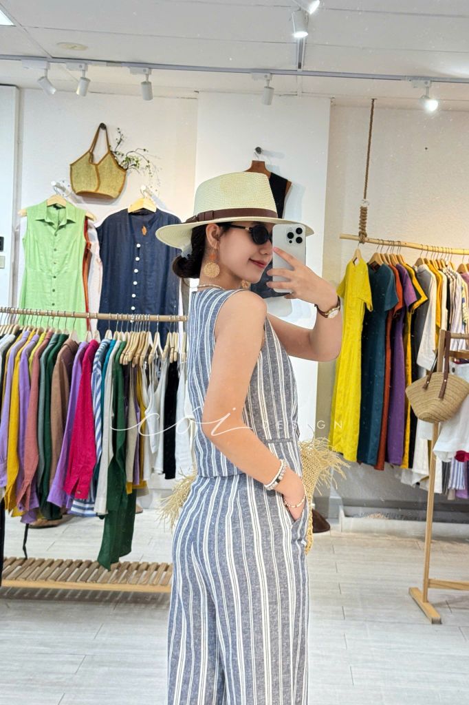 Áo Gile nút dừa Linen tưng Cói Design