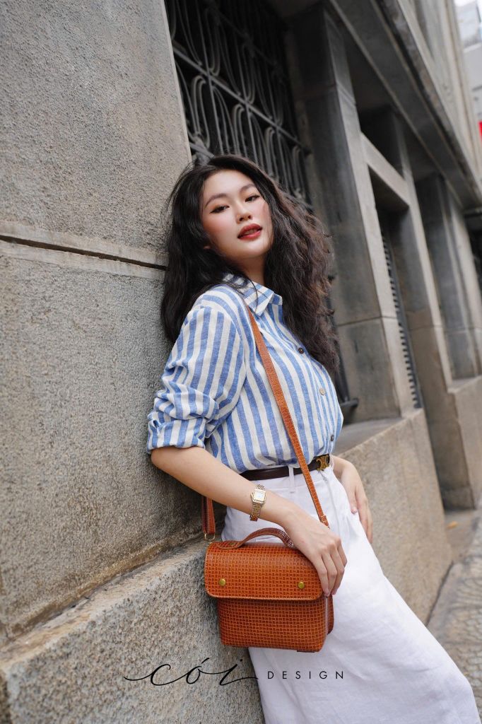 Chân váy 2 nắp túi Linen tưng premium Cói Design
