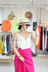 Chân váy rút dây linen tưng premium Cói Design