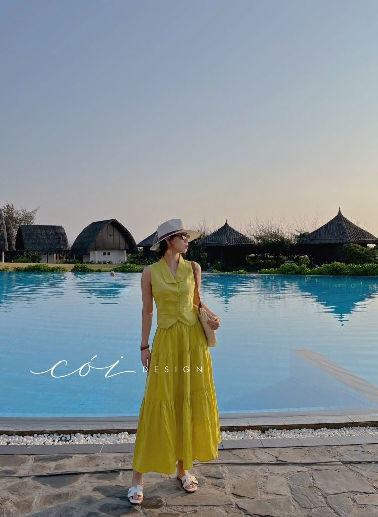 Chân váy tầng Linen tưng premium Cói Design
