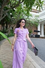 Áo cổ cánh én tay ngắn Linen tưng premium Cói Desgin