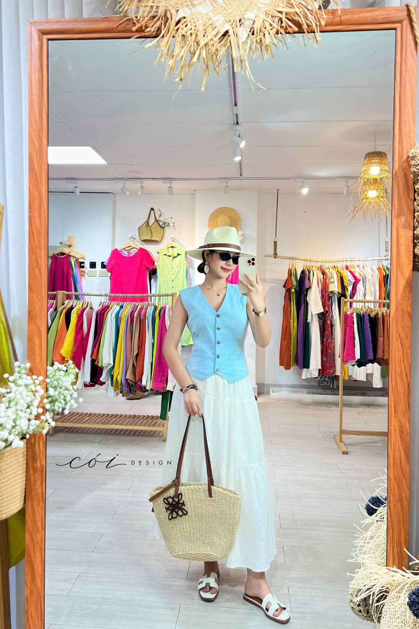 Áo gile phối dây linen tưng premium Cói Design