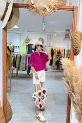 Áo sơ mi nút bọc tay liền Linen tưng premium Cói Design