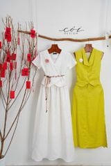 Áo gile xéo nút tay ngắn linen tưng premium Cói Design