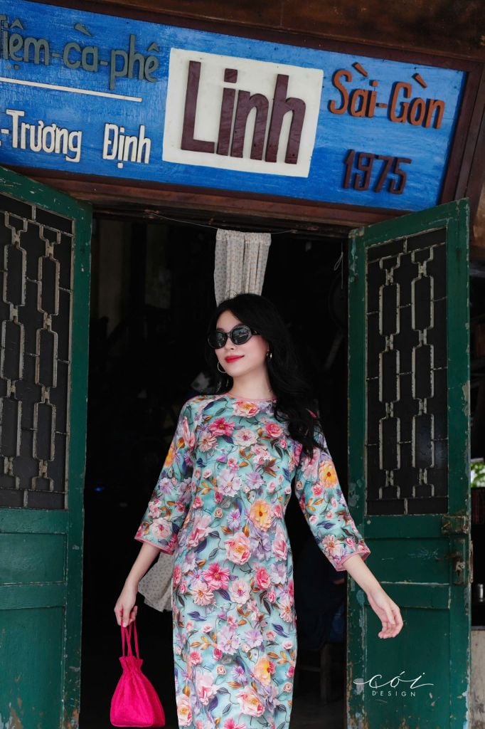 Áo dài sắc xuân Linen tưng premium Cói Design