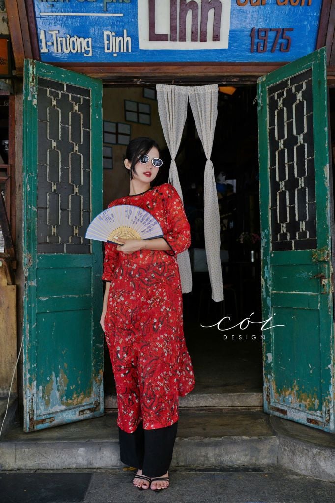 Áo dài sắc xuân Linen tưng premium Cói Design