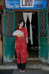 Áo dài sắc xuân Linen tưng premium Cói Design