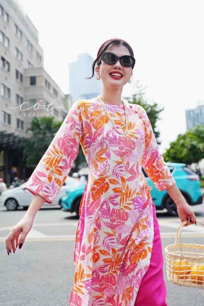 Set Áo Dài Sắc Xuân kèm quần suông Cói Design