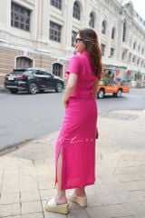 Áo cổ cánh én tay ngắn Linen tưng premium Cói Desgin