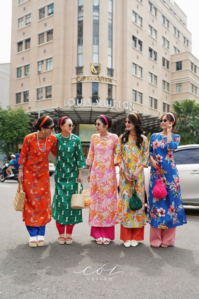 Áo dài sắc xuân Linen tưng premium Cói Design