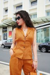 Áo gile thun eo Linen tưng premium Cói Design