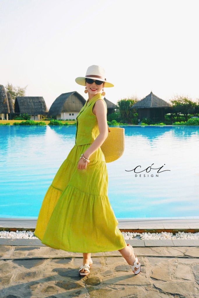 Chân váy tầng linen Cói Design
