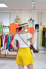 Quần short xếp ly form váy linen tưng premium Cói Design