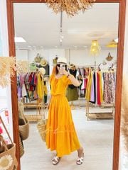 Áo croptop tay phồng phối nơ Linen tưng premium Cói Design
