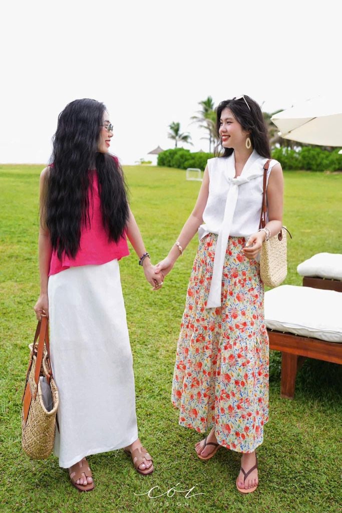 Chân váy tầng linen Cói Design