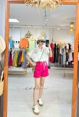 Áo Thêu hoa túi croptop rút eo linen tưng premium Cói Design