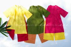 Set Áo Dài Bé Gái Sắc Xuân Linen Cói Design
