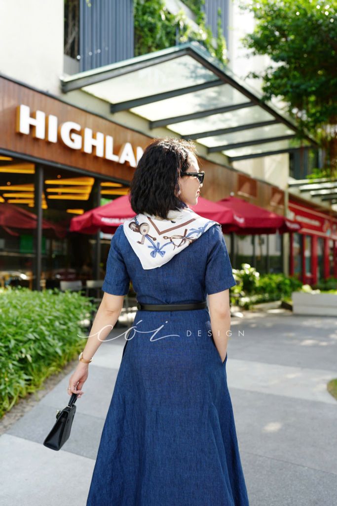 Đầm sơ mi tay ngắn Linen tưng premium Cói Design