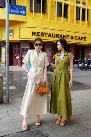 Chân váy xếp ly form A Linen tưng premium Cói Design