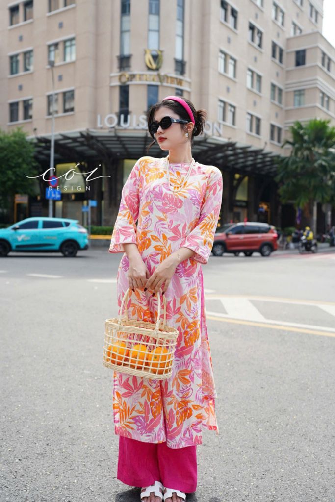 Set Áo Dài Sắc Xuân kèm quần suông Cói Design