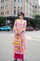 Set Áo Dài Sắc Xuân kèm quần suông Cói Design