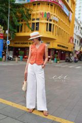 Áo gile phối dây linen tưng premium Cói Design