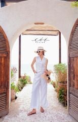 Quần suông nút bọc màu Linen tưng premium Cói Design