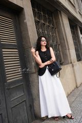 Chân váy suông lưng thun linen tưng Cói Design