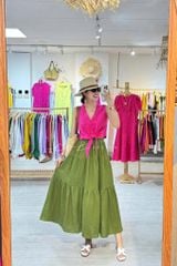 Chân váy tầng Linen tưng premium Cói Design