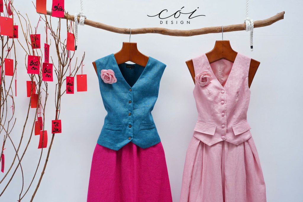 Áo gile phối dây linen tưng premium Cói Design