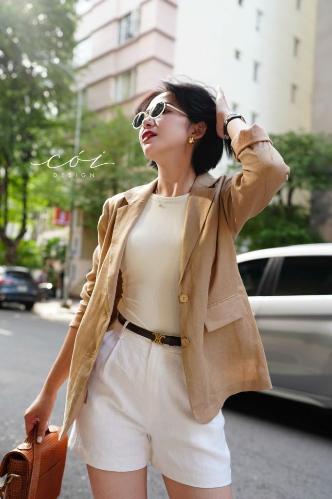Áo blazer tay dài linen Cói Design