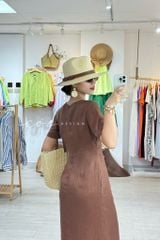 Đầm chéo eo linen tưng premium Cói Design