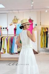 Áo gile nút bọc Linen tưng premium Cói Design