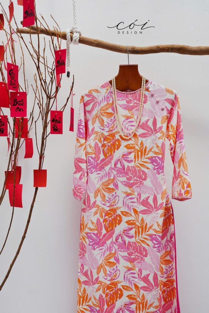 Áo dài sắc xuân Linen tưng premium Cói Design