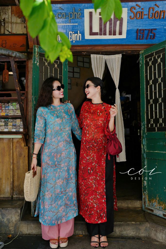 Set Áo Dài Sắc Xuân kèm quần suông Cói Design