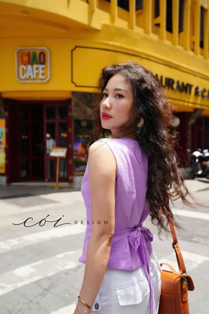 Áo gile phối dây linen tưng premium Cói Design