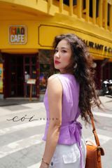 Áo gile phối dây linen tưng premium Cói Design