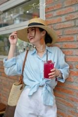 Áo sơ mi suông linen tưng premium Cói Design