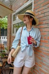 Áo sơ mi suông linen tưng premium Cói Design
