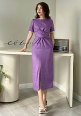Đầm chéo eo linen tưng premium Cói Design