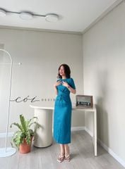 Đầm chéo eo linen tưng premium Cói Design