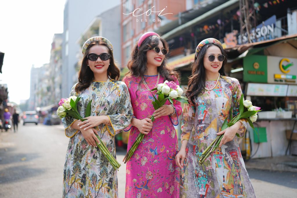 Áo Dài Sắc Xuân Bên Thềm Cói Design