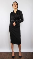 Áo sơ mi lụa đắp chéo Cói Design