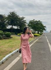 Đầm linen rút eo Cói Design