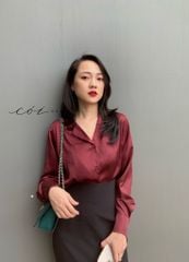 Áo lụa danton tay dài Cói Design