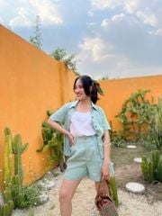 Quần short xếp ly linen Cói Design